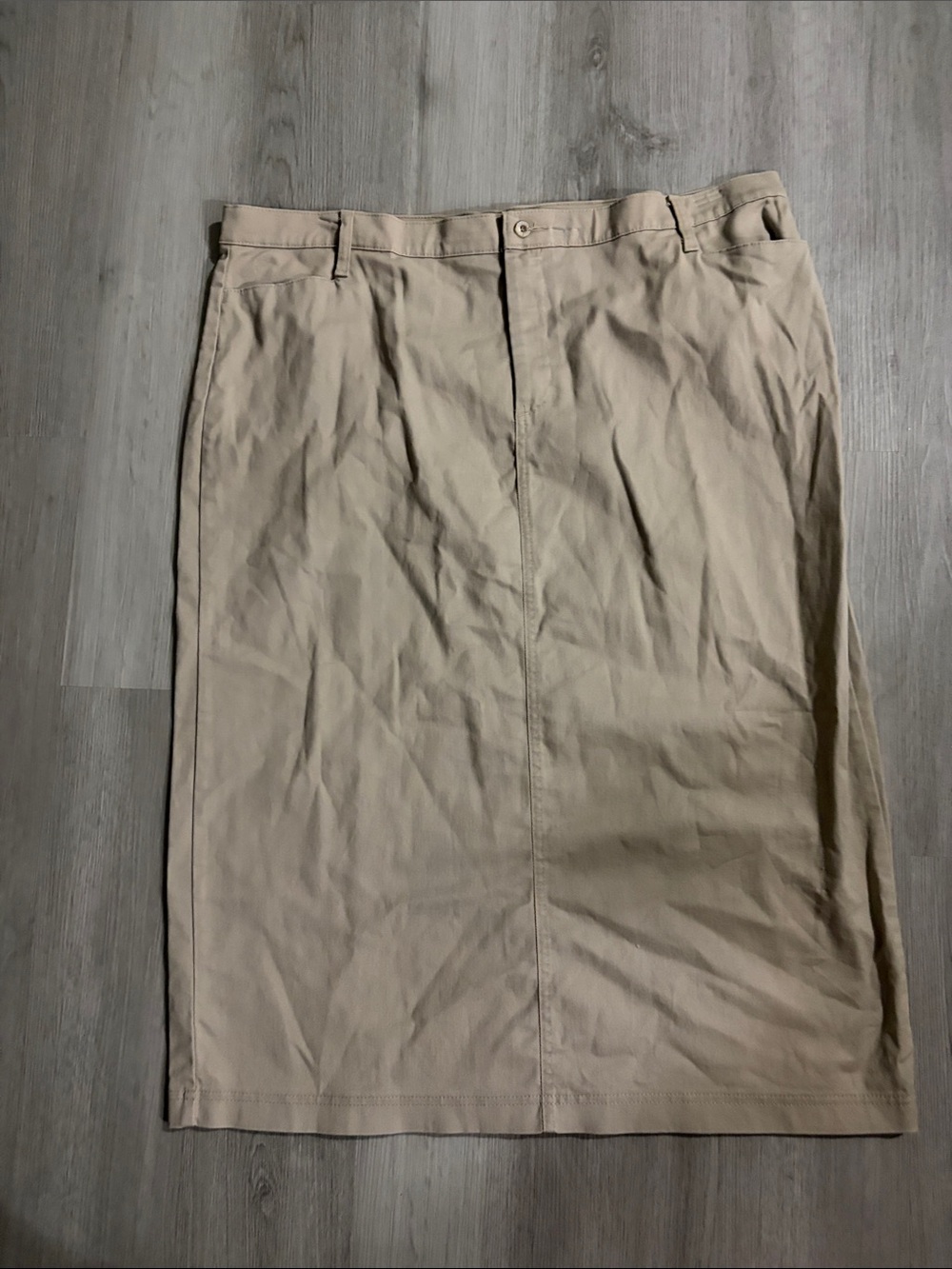 Classic Khaki Maxi Straight Skirt - Women